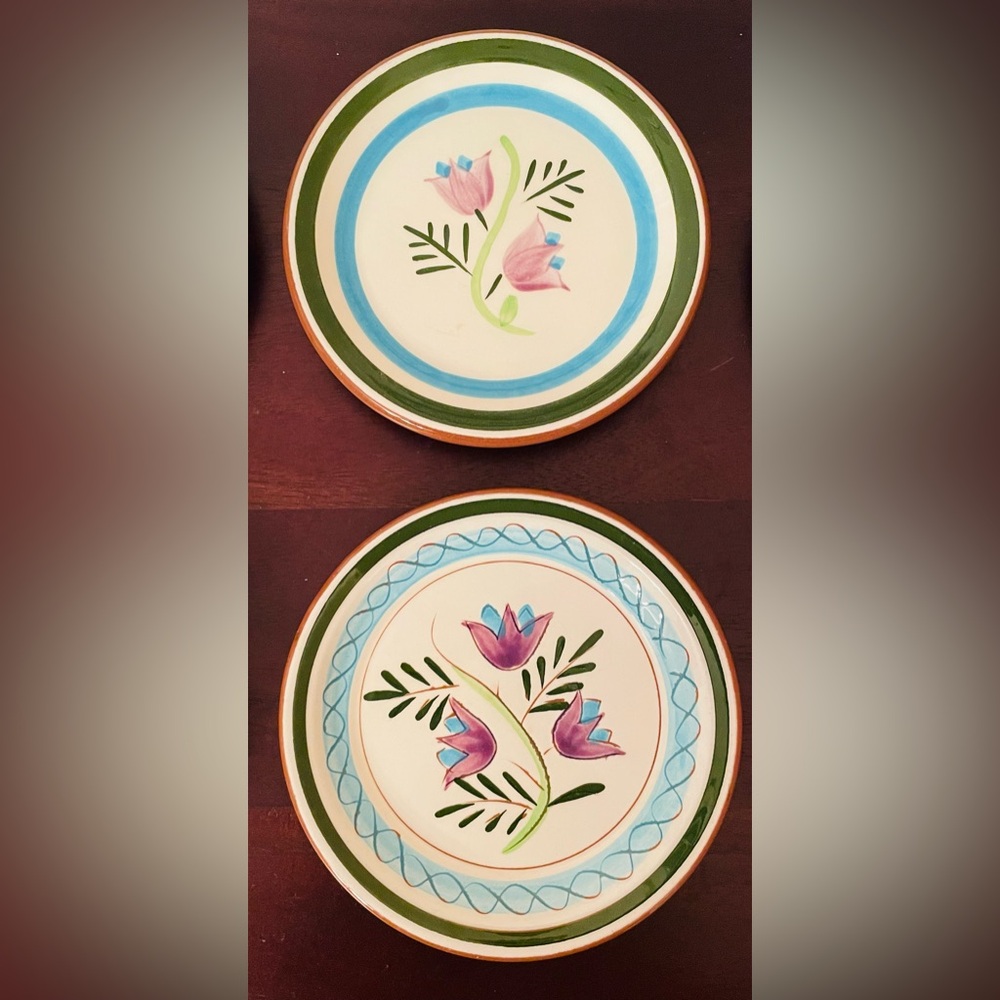 Retro Stangl Pottery Ceramic Hand Painted Floral 5”Coasters: Set of 9 - Picture 8 of 16